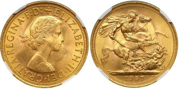 1 Sovereign Reino Unido (1922-) Oro Isabel II (1926-2022)