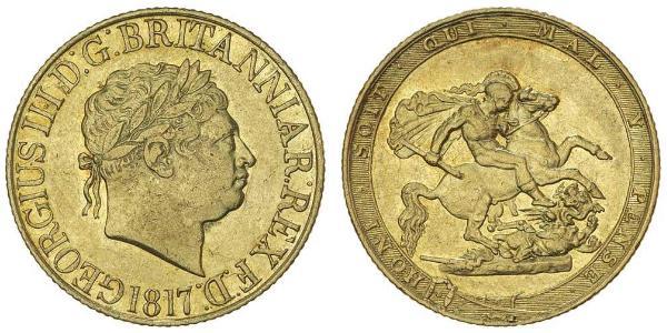 1 Sovereign Reino Unido / Reino Unido de Gran Bretaña e Irlanda (1801-1922) Oro Jorge III (1738-1820)