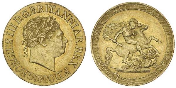 1 Sovereign Reino Unido / Reino Unido de Gran Bretaña e Irlanda (1801-1922) Oro Jorge III (1738-1820)