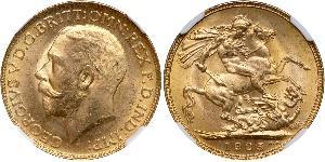1 Sovereign Reino Unido de Gran Bretaña e Irlanda (1801-1922) Oro Jorge V (1865-1936)