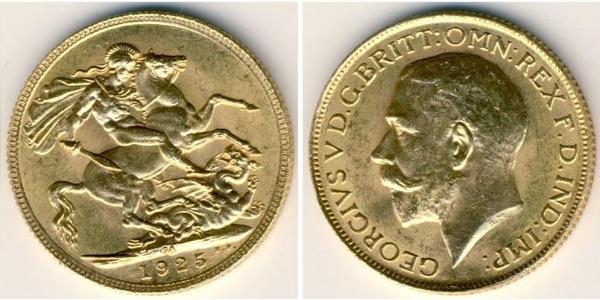 1 Sovereign Reino Unido de Gran Bretaña e Irlanda (1801-1922) Oro Jorge V (1865-1936)