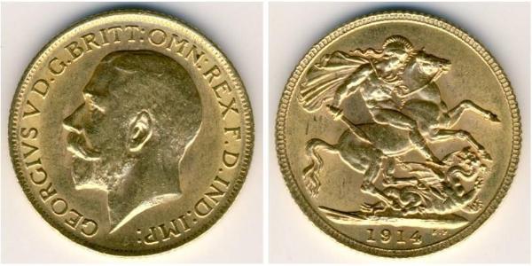 1 Sovereign Reino Unido de Gran Bretaña e Irlanda (1801-1922) Oro Jorge V (1865-1936)