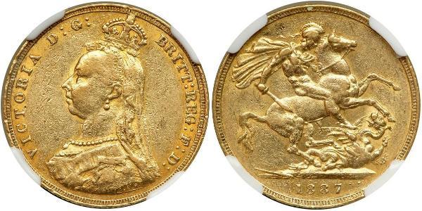 1 Sovereign Reino Unido de Gran Bretaña e Irlanda (1801-1922) Oro Victoria (1819 - 1901)