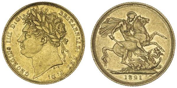 1 Sovereign Reino Unido de Gran Bretaña e Irlanda (1801-1922) Oro Jorge IV (1762-1830)