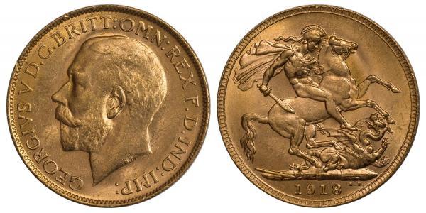 1 Sovereign Reino Unido de Gran Bretaña e Irlanda (1801-1922) Oro Jorge V (1865-1936)