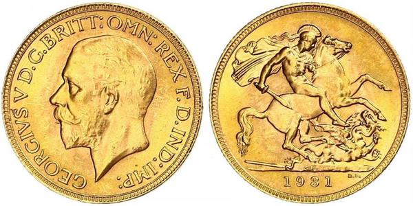 1 Sovereign Sudafrica Oro Giorgio V (1865-1936)