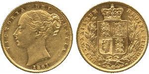 1 Sovereign 大不列颠及爱尔兰联合王国 (1801 - 1922) 金 维多利亚 (英国君主)
