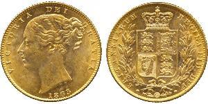 1 Sovereign 大不列颠及爱尔兰联合王国 (1801 - 1922) 金 维多利亚 (英国君主)