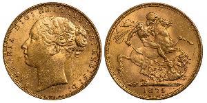 1 Sovereign 大不列颠及爱尔兰联合王国 (1801 - 1922) 金 维多利亚 (英国君主)