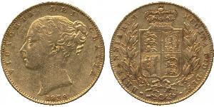 1 Sovereign 大不列颠及爱尔兰联合王国 (1801 - 1922) 金 维多利亚 (英国君主)