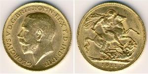 1 Sovereign 大不列颠及爱尔兰联合王国 (1801 - 1922) 金 乔治五世  (1865-1936)