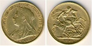 1 Sovereign 大不列颠及爱尔兰联合王国 (1801 - 1922) 金 维多利亚 (英国君主)