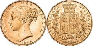 1 Sovereign 大不列颠及爱尔兰联合王国 (1801 - 1922) 金 维多利亚 (英国君主)