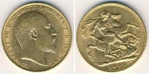 1 Sovereign 大不列颠及爱尔兰联合王国 (1801 - 1922) 金 爱德华七世 (1841-1910)