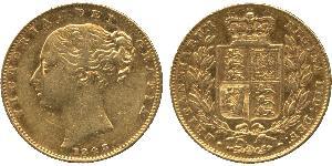 1 Sovereign 大不列颠及爱尔兰联合王国 (1801 - 1922) 金 维多利亚 (英国君主)