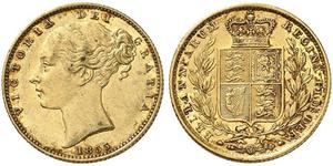 1 Sovereign 大不列颠及爱尔兰联合王国 (1801 - 1922) 金 维多利亚 (英国君主)