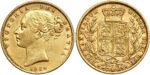 1 Sovereign 大不列颠及爱尔兰联合王国 (1801 - 1922) 金 维多利亚 (英国君主)