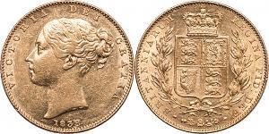 1 Sovereign 大不列颠及爱尔兰联合王国 (1801 - 1922) 金 维多利亚 (英国君主)