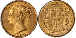 1 Sovereign 大不列颠及爱尔兰联合王国 (1801 - 1922) 金 维多利亚 (英国君主)