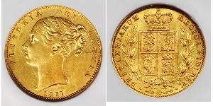 1 Sovereign 大不列颠及爱尔兰联合王国 (1801 - 1922) 金 维多利亚 (英国君主)