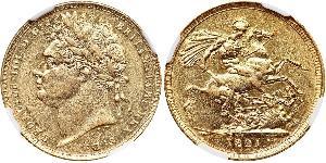 1 Sovereign 大不列颠及爱尔兰联合王国 (1801 - 1922) 金 喬治四世 (1762-1830)