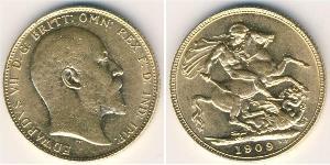 1 Sovereign 大不列颠及爱尔兰联合王国 (1801 - 1922) 金 爱德华七世 (1841-1910)