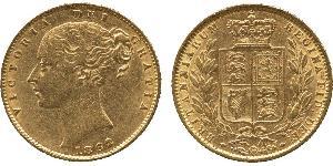 1 Sovereign 大不列颠及爱尔兰联合王国 (1801 - 1922) 金 维多利亚 (英国君主)