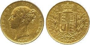 1 Sovereign 大不列颠及爱尔兰联合王国 (1801 - 1922) 金 维多利亚 (英国君主)