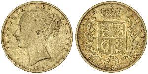 1 Sovereign 大不列颠及爱尔兰联合王国 (1801 - 1922) 金 维多利亚 (英国君主)