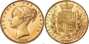 1 Sovereign 大不列颠及爱尔兰联合王国 (1801 - 1922) 金 维多利亚 (英国君主)