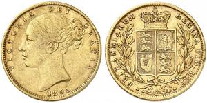 1 Sovereign 大不列颠及爱尔兰联合王国 (1801 - 1922) 金 维多利亚 (英国君主)