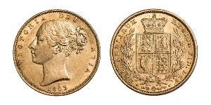 1 Sovereign 大不列颠及爱尔兰联合王国 (1801 - 1922) 金 维多利亚 (英国君主)