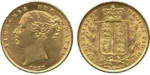 1 Sovereign 大不列颠及爱尔兰联合王国 (1801 - 1922) 金 维多利亚 (英国君主)