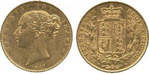 1 Sovereign 大不列颠及爱尔兰联合王国 (1801 - 1922) 金 维多利亚 (英国君主)