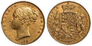 1 Sovereign 大不列颠及爱尔兰联合王国 (1801 - 1922) 金 维多利亚 (英国君主)