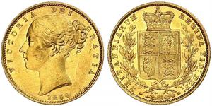 1 Sovereign 大不列颠及爱尔兰联合王国 (1801 - 1922) 金 维多利亚 (英国君主)