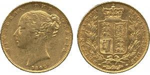1 Sovereign 大不列颠及爱尔兰联合王国 (1801 - 1922) 金 维多利亚 (英国君主)