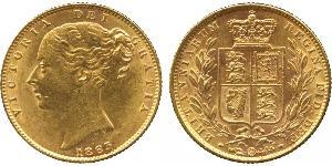 1 Sovereign 大不列颠及爱尔兰联合王国 (1801 - 1922) 金 维多利亚 (英国君主)