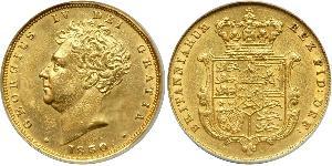 1 Sovereign 大不列颠及爱尔兰联合王国 (1801 - 1922) 金 喬治四世 (1762-1830)