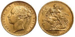 1 Sovereign 大不列颠及爱尔兰联合王国 (1801 - 1922) 金 维多利亚 (英国君主)