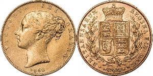 1 Sovereign 大不列颠及爱尔兰联合王国 (1801 - 1922) 金 维多利亚 (英国君主)