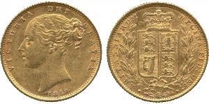 1 Sovereign 大不列颠及爱尔兰联合王国 (1801 - 1922) 金 维多利亚 (英国君主)