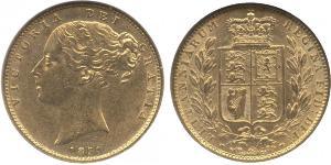 1 Sovereign 大不列颠及爱尔兰联合王国 (1801 - 1922) 金 维多利亚 (英国君主)