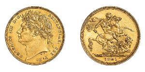 1 Sovereign 大不列颠及爱尔兰联合王国 (1801 - 1922) 金 喬治四世 (1762-1830)