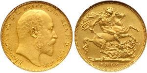 1 Sovereign 大不列颠及爱尔兰联合王国 (1801 - 1922) 金 爱德华七世 (1841-1910)