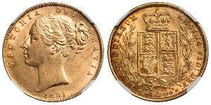 1 Sovereign 大不列颠及爱尔兰联合王国 (1801 - 1922) 金 维多利亚 (英国君主)