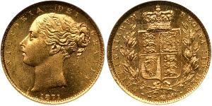 1 Sovereign 大不列颠及爱尔兰联合王国 (1801 - 1922) 金 维多利亚 (英国君主)