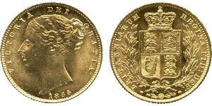1 Sovereign 大不列颠及爱尔兰联合王国 (1801 - 1922) 金 维多利亚 (英国君主)