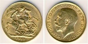 1 Sovereign 大不列颠及爱尔兰联合王国 (1801 - 1922) 金 乔治五世  (1865-1936)