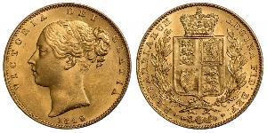 1 Sovereign 大不列颠及爱尔兰联合王国 (1801 - 1922) 金 维多利亚 (英国君主)